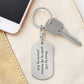 Engraved Dog Tag Keychain - Blessed, Spoiled, Protected