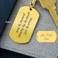 Engraved Dog Tag Keychain - Blessed, Spoiled, Protected