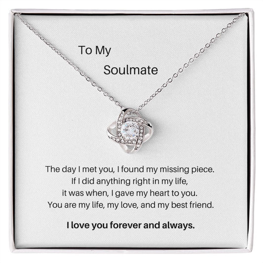 To My Soulmate - Love Knot Necklace