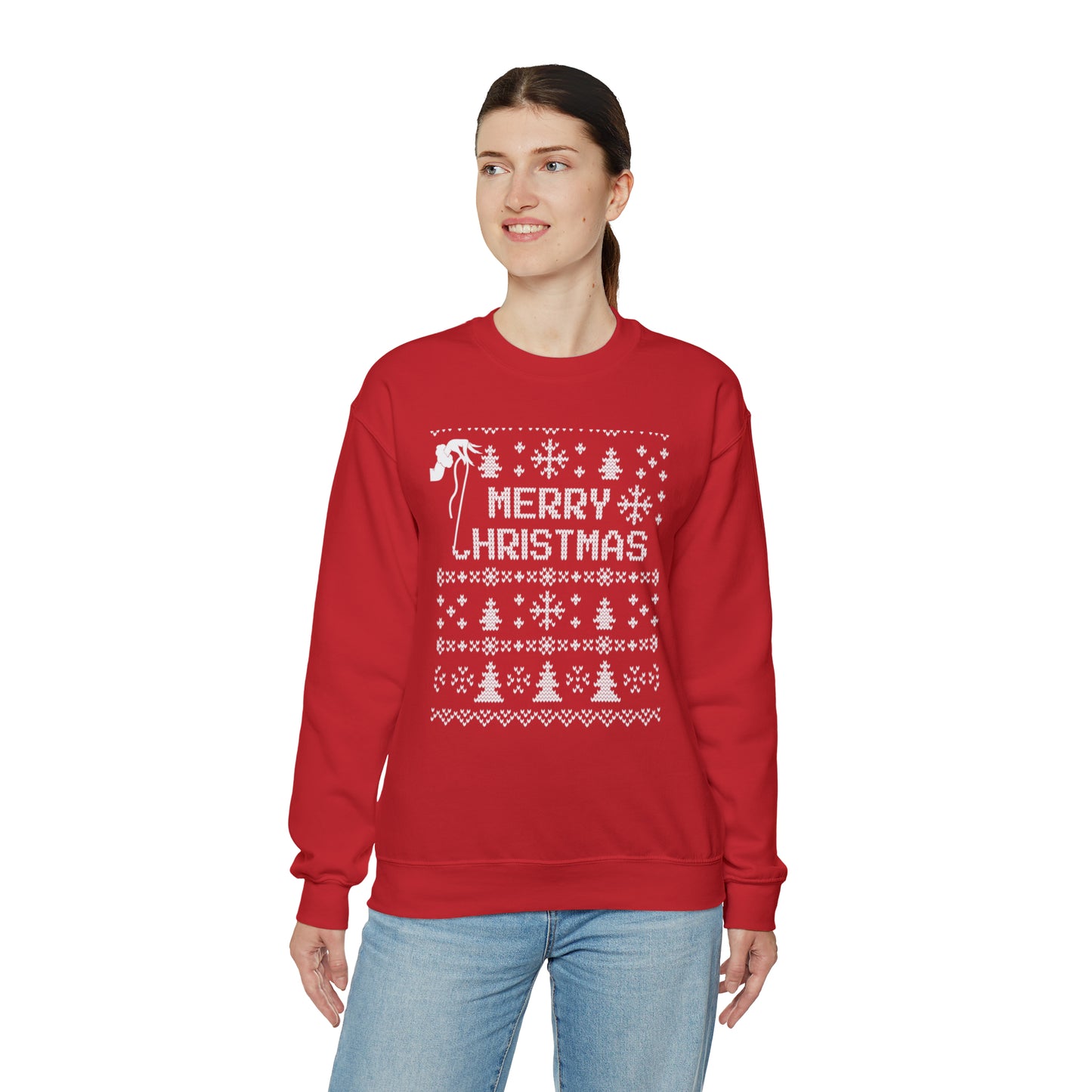 Ugly Sweater: Grinch hand pulling thread