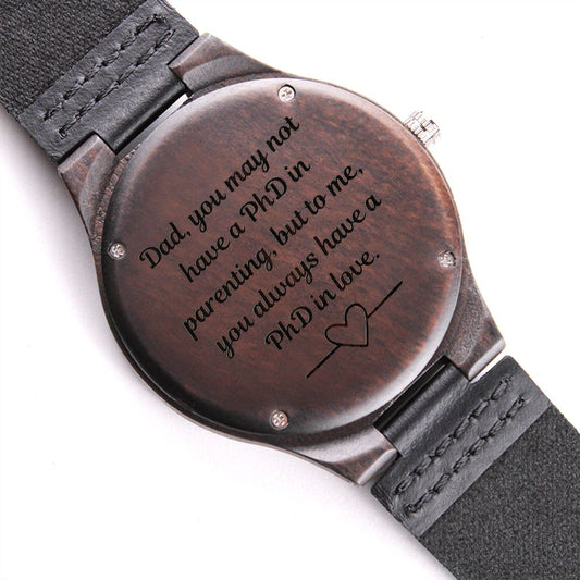 Engraved Wooden Watch To Dad